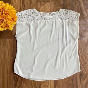 Chico’s Ivory Lace Dolman Blouse